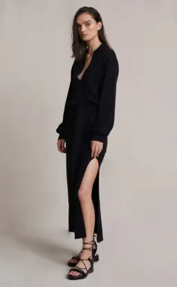 Bec and Bridge Liam Knit Polo Dress Black Size 8  for rent on The Volte - image 2