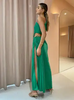 Sonya Moda Nour Maxi Dress in Forest Green Size 6  for rent on The Volte - image 3