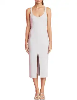 Bec & Bridge Amelie Cup Midi Dress in Pale Grey Size 10