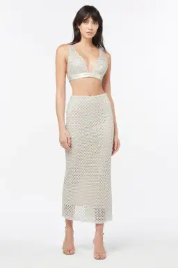 Manning Cartell Soiree Bra and Pencil Skirt Set Silver Size 8 for rent on The Volte - image 1