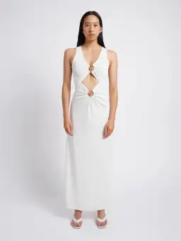 Christopher Esber Vertical Orbit Front Dress White Size 8 for rent on The Volte - image 1