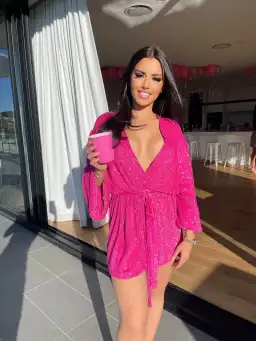 Retrofete The Gabrielle Robe Pink Size 8 for rent on The Volte - image 4