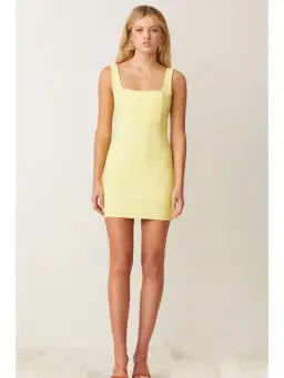 Bec & Bridge Gemma Mini Dress Banana Yellow Size AU 6    for rent on The Volte - image 1