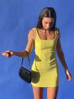 Bec & Bridge Gemma Mini Dress Banana Yellow Size AU 6    for rent on The Volte - image 4