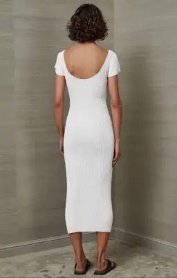 Bec & Bridge Millie Knit Midi Dress White Size 6 for rent on The Volte - image 3
