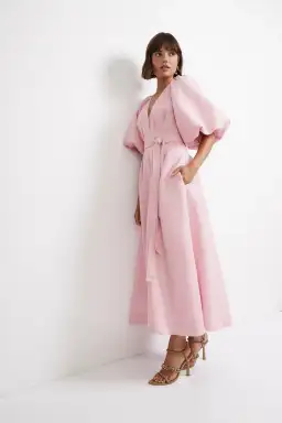 Aje Evermore Midi Dress Rose Pink Size 8  for rent on The Volte - image 2
