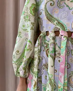 Alemais Marta Cutout Midi Dress Print Size 8 