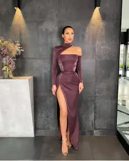 Lia Stublla Custom Made Gown Burgundy Size 6