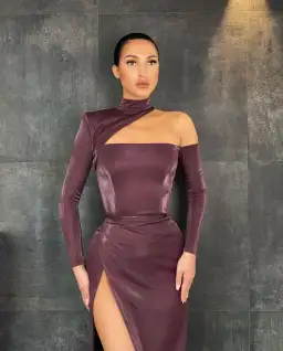 Lia Stublla Custom Made Gown Burgundy Size 6