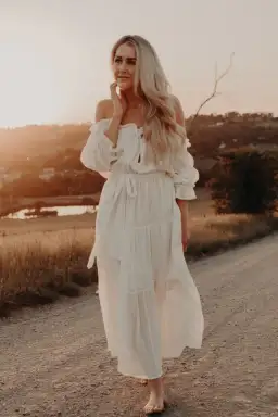 Co and Ry Goldie Maxi Dress White One Size  for rent on The Volte - image 1