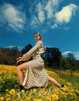 The Wolf Gang Marrakesh Cut Out Dress Black Wave Print Size 6 for rent on The Volte - image 4