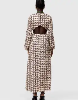 The Wolf Gang Marrakesh Cut Out Dress Black Wave Print Size 12 for rent on The Volte - image 2