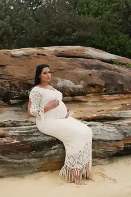 Fillyboo Brooke Crochet Maxi Dress Cream Size M for rent on The Volte - image 2