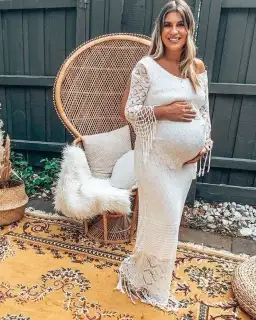 Fillyboo Brooke Crochet Maxi Dress Cream Size M for rent on The Volte - image 1