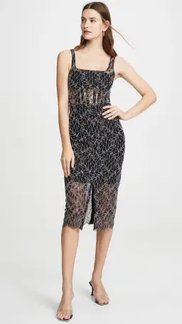 Dion Lee Vein Lace Corset Dress Black Size 8 for rent on The Volte - image 1