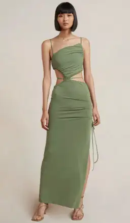Bec & Bridge Dilkon Maxi Dress Olive Green Size 6 for rent on The Volte - image 1