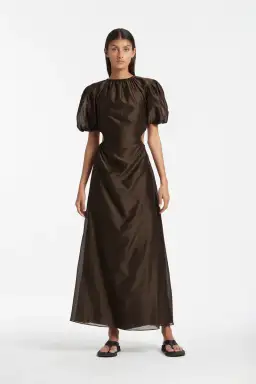Sir The Label Anje Puff Sleeve Gown Brown Size 3 / AU 12