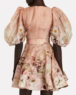 Zimmermann Dancer Puff Sleeve Mini Dress Pink Size 1 / Au 10 for rent on The Volte - image 4