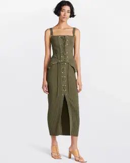 Dion Lee Lace up Eyelet Skirt Green Size 6