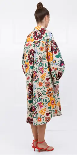 La Double J Big Shirt Dress Selva Bianco in Popeline Cotton Size AU 6