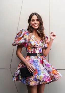 Zimmermann Prima Balloon Sleeve Floral Linen Dress Multi Floral Size 1 / Au 10 for rent on The Volte - image 1