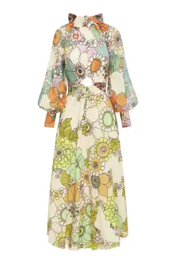 Alemais Farrah Cut Out Midi Dress Print Size 10 for rent on The Volte - image 5