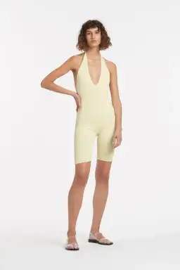 Sir The Label Kelvin Halter Jumpsuit in Lemon Yellow Size 2