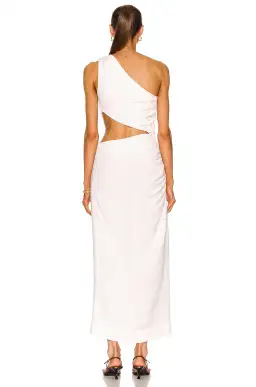 Sir The Label Clemence One Shoulder Midi Dress in Ivory Size 0 for rent on The Volte - image 4