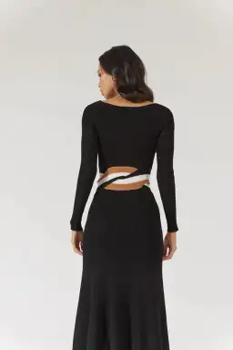 Sovere Inertia Knit Midi Dress Black Size 10 for rent on The Volte - image 3