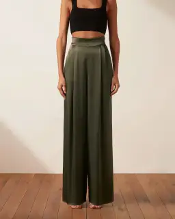 Shona Joy Giorgia Double Breasted Blazer and Tuxedo Pants Set Green Size 6 for rent on The Volte - image 3