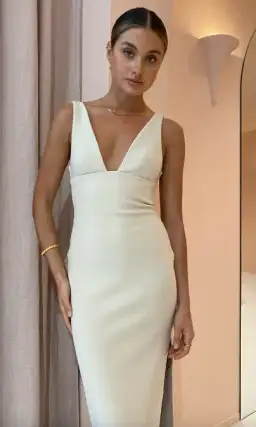 Bec & Bridge Iris Midi Dress Macadamia Size 8 for rent on The Volte - image 6