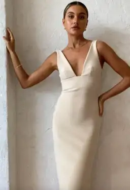 Bec & Bridge Iris Midi Dress Macadamia Size 8 for rent on The Volte - image 3