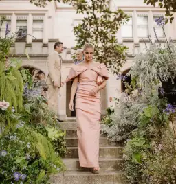 Rachel Gilbert Frey Gown Peach Size 2 / AU 10 for rent on The Volte - image 1