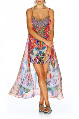 Camilla Kabuk Kiz Mini Dress with Overlay Print Size 3 for rent on The Volte - image 1