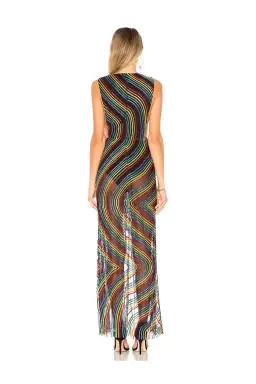 X By NBD Lilith Gown in Rainbow Black Multi Size 8 for rent on The Volte - image 3