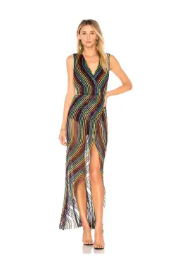 X By NBD Lilith Gown in Rainbow Black Multi Size 8 for rent on The Volte - image 1