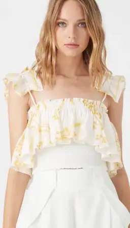 Aje Mimosa Smock Frill Cami Top Print Size 6