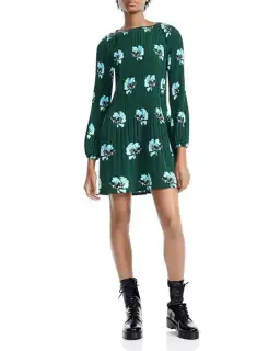Maje Rockinet Pleated Dress Green Size 1 for rent on The Volte - image 1
