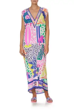 Camilla Bonza Babe Sleeveless Drape Back Dress Print Size S/M