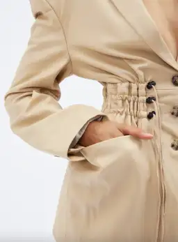 The Mannei Khazali Tailored Leather Blazer Beige Size 8  for rent on The Volte - image 6