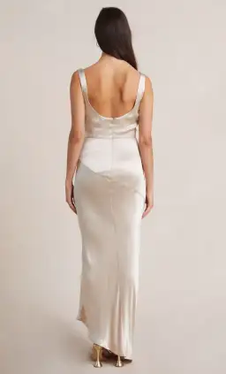 Bec & Bridge Moon Dance Cowl Dress Sand Size 8