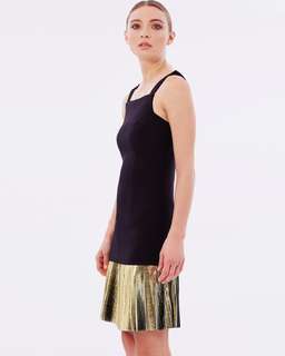 By Johnny Foil Fringe Layers Dress Black Gold Size 8 for rent on The Volte - image 2