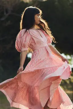 Steele Nectar Maeve Dress Pink Stripes Print Size S for rent on The Volte - image 3