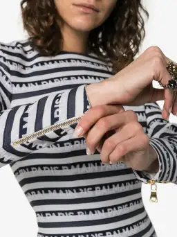 Balmain Mini Striped Jacquard Logo Dress Print Size 38 / AU 8 for rent on The Volte - image 1