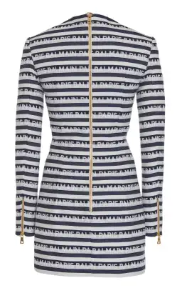 Balmain Mini Striped Jacquard Logo Dress Print Size 38 / AU 8 for rent on The Volte - image 4