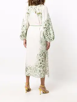 Zimmermann Teddy Floral Midi Dress Cream/Green Size 2 for rent on The Volte - image 3