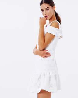 By johnny Marthe lace elastic frill mini dress for rent on The Volte - image 4