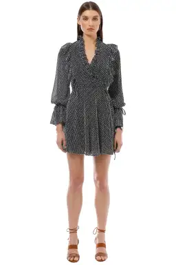 Shona Joy Salinger Ruffle Dress Black Size 8