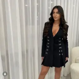 Dion Lee Accordion Pleat Blazer Mini Dress Black Size 6 for rent on The Volte - image 3