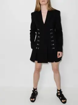 Dion Lee Accordion Pleat Blazer Mini Dress Black Size 6 for rent on The Volte - image 1